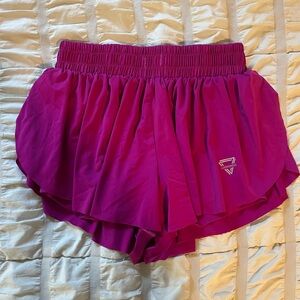 Magenta Flowy Athletic Shorts